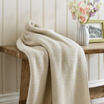 Saunton Knitted Throw | 130cm x 170cm | Cream