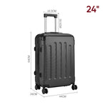 Modern Hardside Spinner Suitcase With Combination Lock | 24" | Black