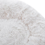 Dia 70cm Calming Round Donut Plush Dog Cuddler Bed Comfort Bed For Dogs | White