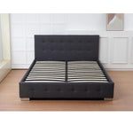 The Oslo Charcoal Linen Tufted Ottoman Bed Frame | King | Charcoal