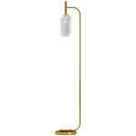 Modern Floor Lamp With Glass Lampshade, Foot Switch For Living Room | Gold