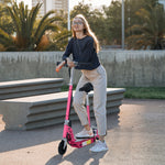 Foldable Powered Scooter With Adjustable Seat And Brake | Pink