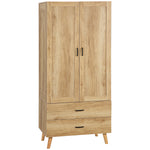 2 Door Wardrobe With 2 Drawers And Hanging Rail For Bedroom