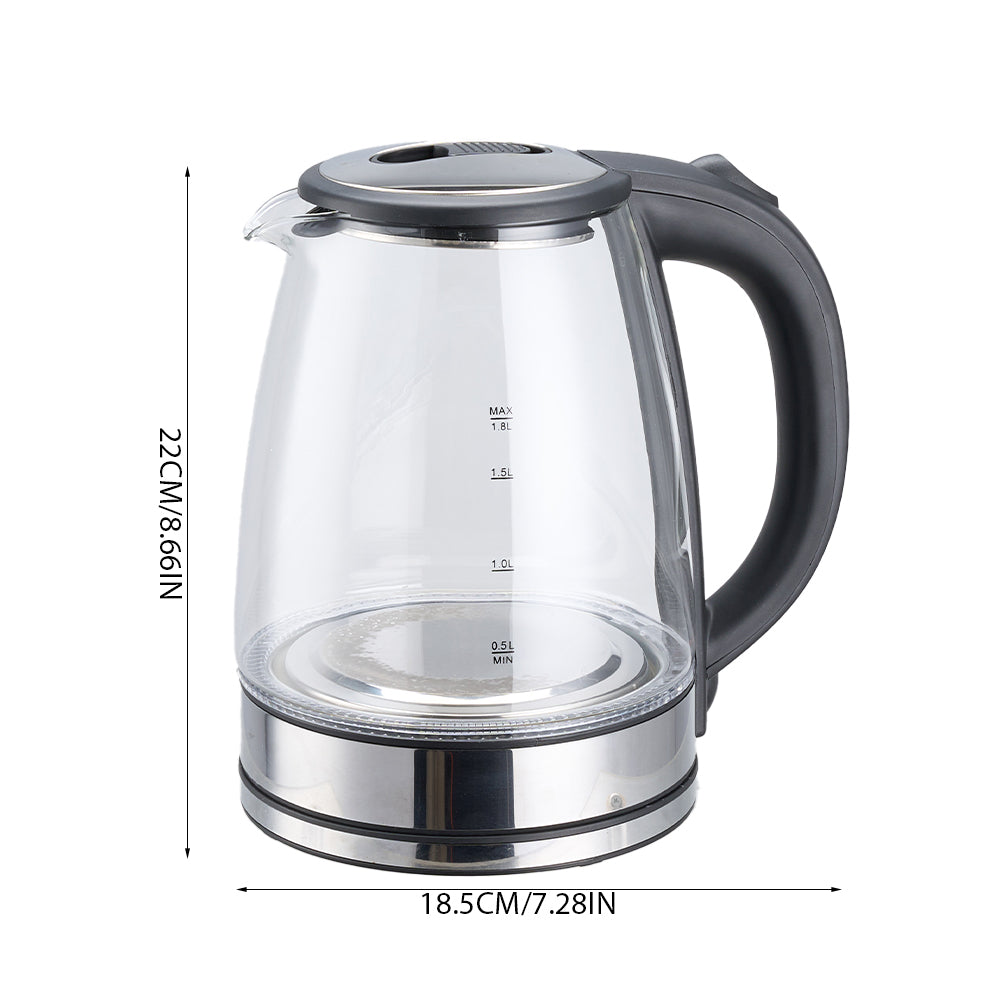 1.8l Glass Electric Kettle – 1500w Fast Boil, Auto Shut-off & Boil-dry Protection
