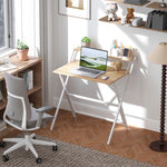 81.5 Cm Folding Computer Desk For Small Spaces Bedroom | Natural