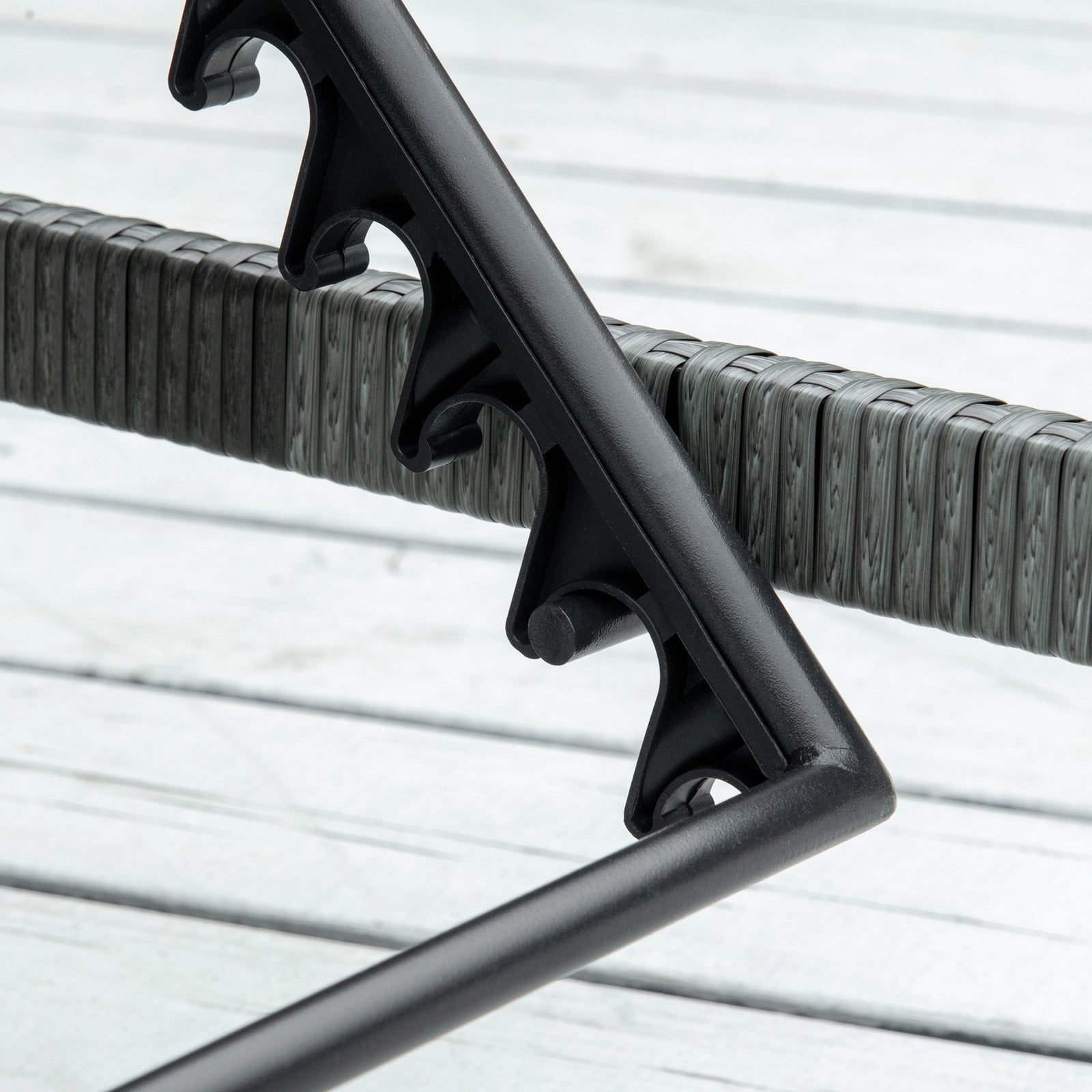 Rattan Reclining Sun Lounger With Cushion | Charcoal Gray