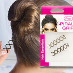 Hair Spiral Grip Hair Essentials, Golden - Pack Of 2