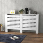 Modern Radiator Cover Cabinet Slatted Design 112/152/172cm | Medium | White