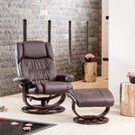 Gilchrist Swivel Recliner And Footstool | Brown