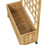 Wooden Trellis Planter With Wheels & Bed Liner