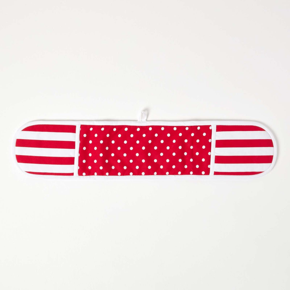 HOMESCAPES Red Polka Dot Cotton Double Oven Glove