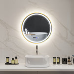 Illuminated Bathroom Led Mirror 60/80cm Round Wall Mounted | Small | Gold