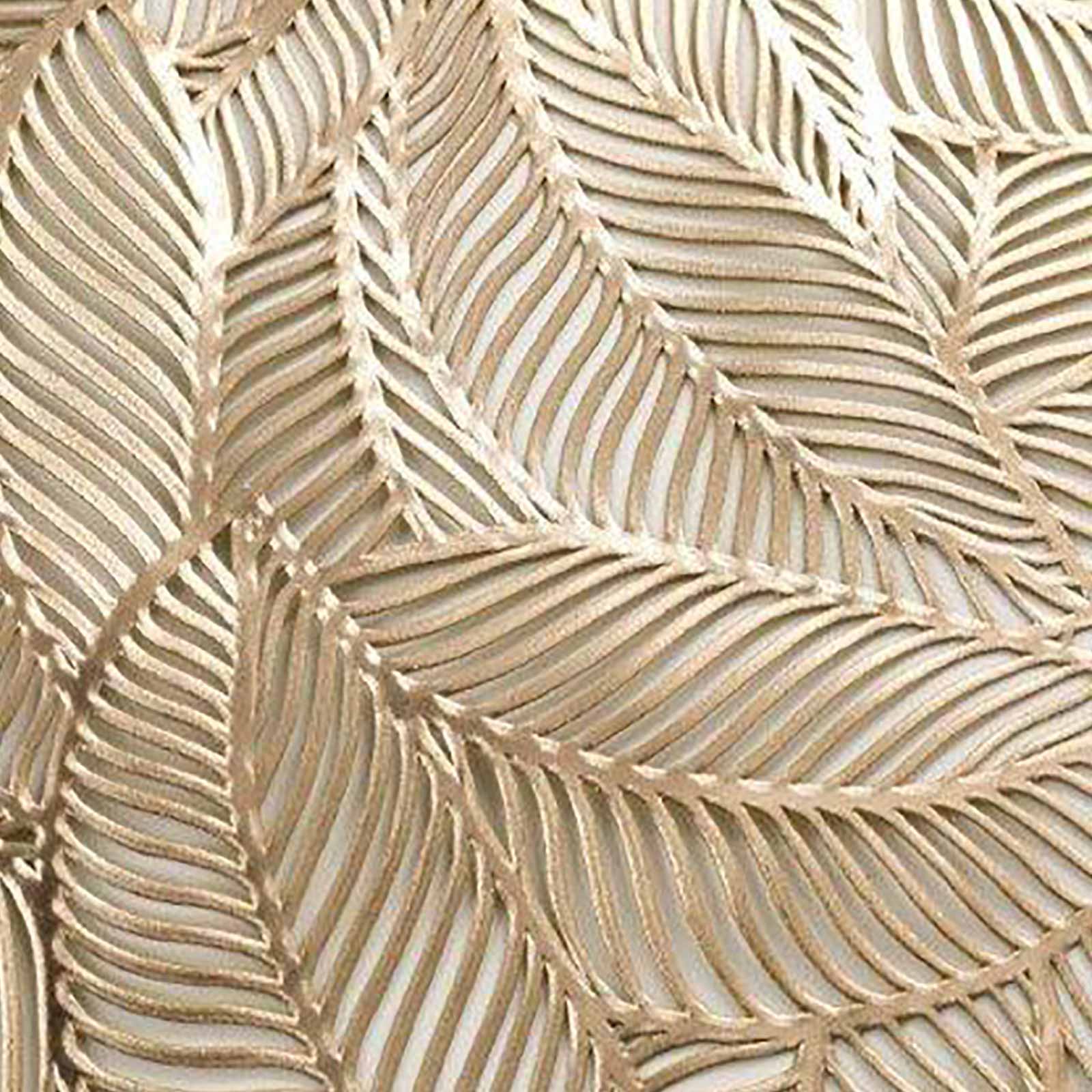Set Of 2 Floral Leaf Decorative Gold Placemats