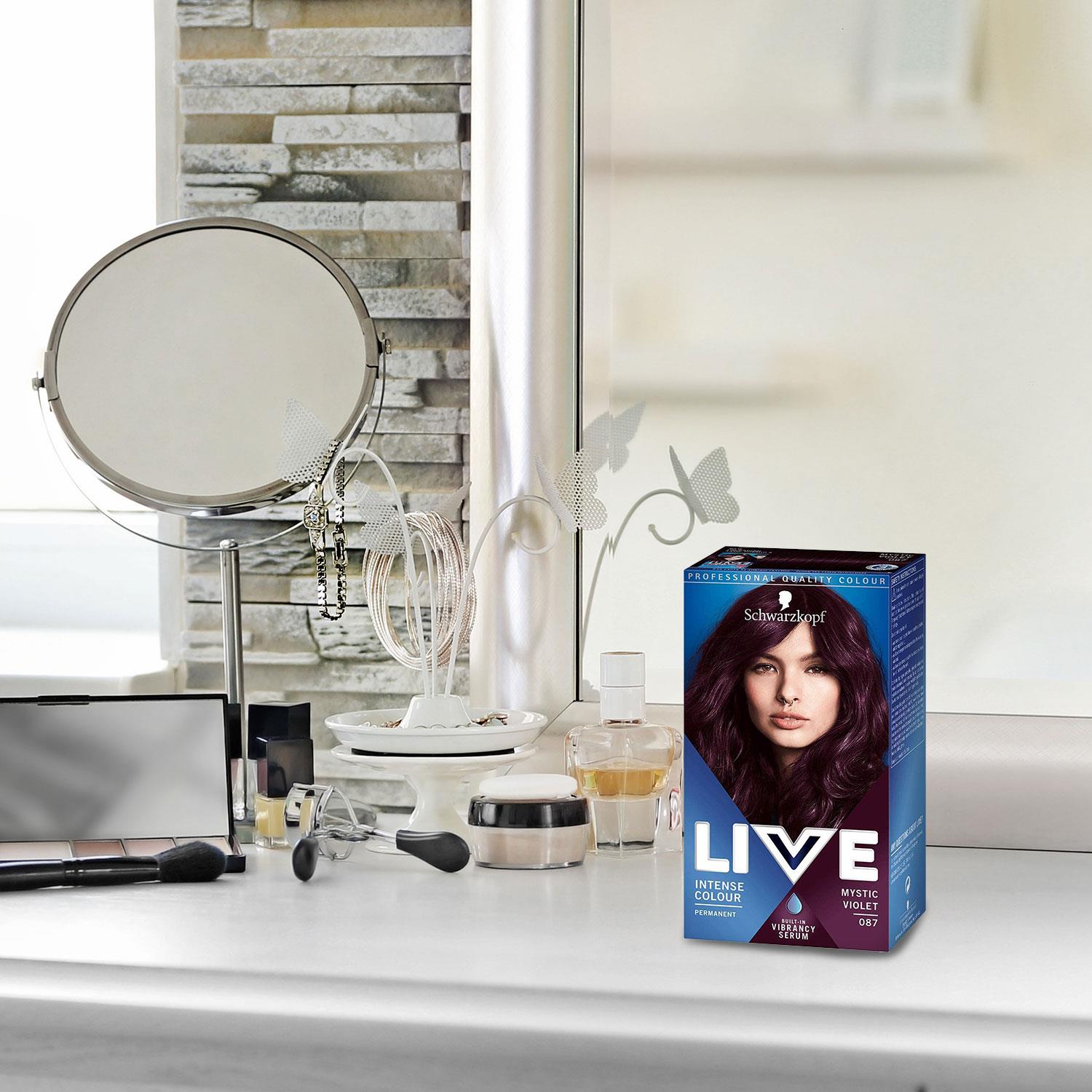 Live Intense Colour Permanent Hair Dye, 087 Mystic Violet