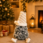 Indoor & Outdoor Living Flocked Mini Tree Gonk With Striped Nightcap And Dangly Legs