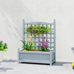 Raised Garden Bed With Trellis Indoor Planters Grey