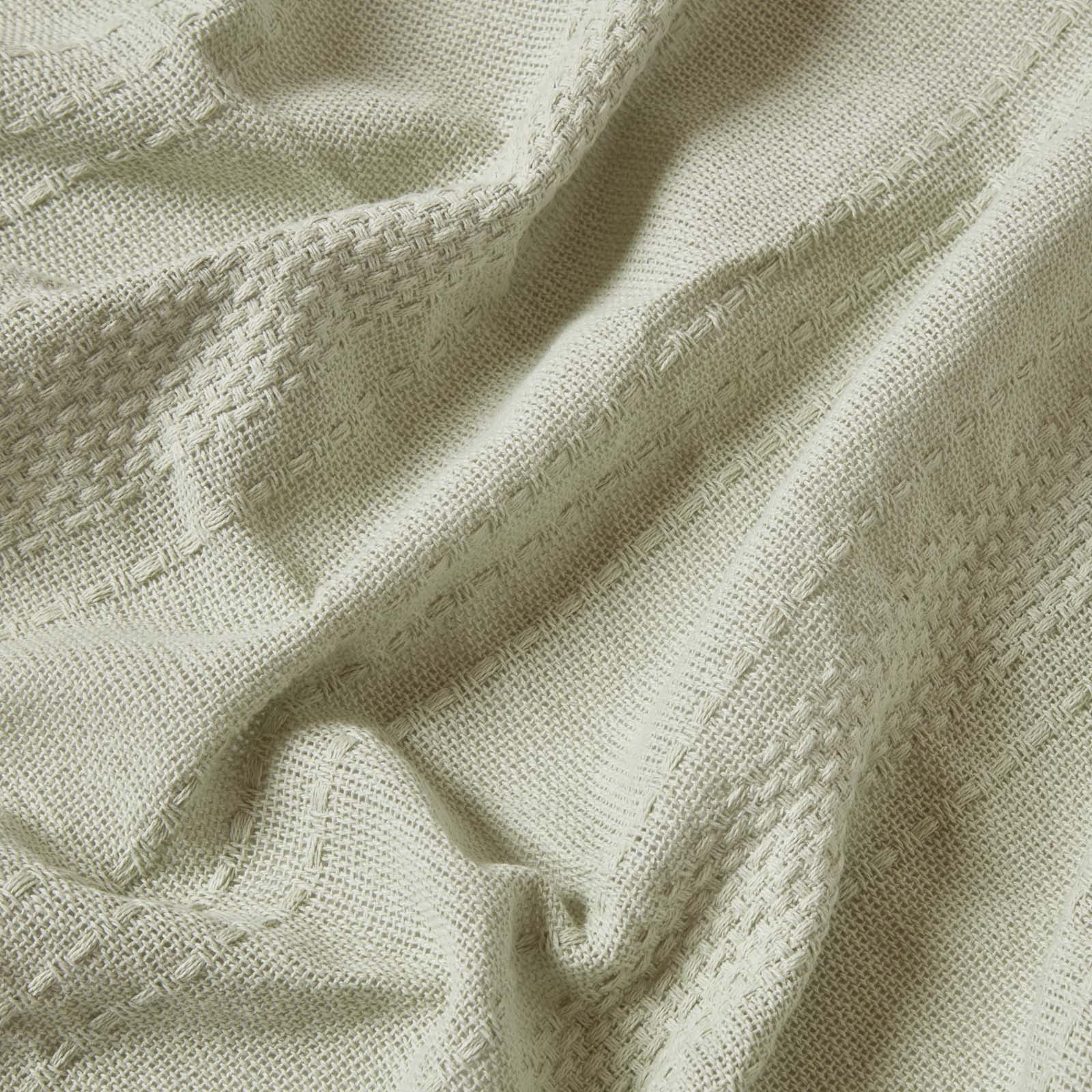 Kashi Cotton Throw With Tassels | 150cm x 200cm | Sage Green