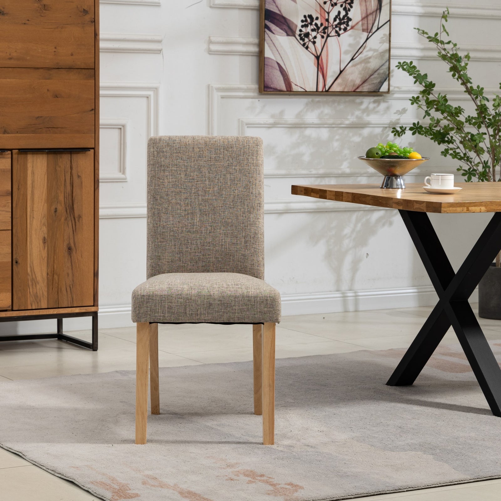 Set Of 2 Maiolo Fabric Dining Chairs | Brown