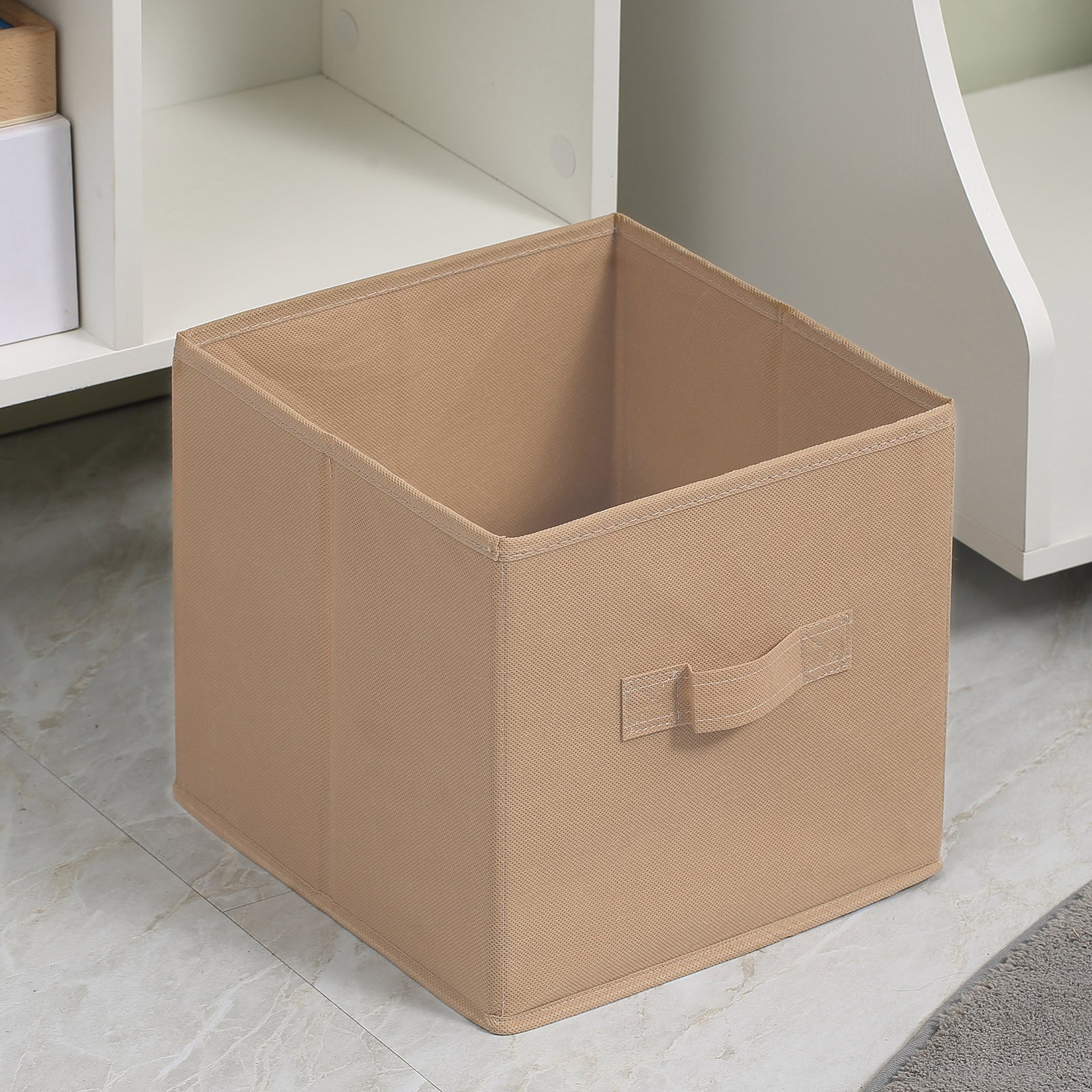 Freestanding 4 Cube Storage Cabinet With 2 Drawers