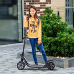 Folding Kick Scooter Teens Adult Ride On 2 Big Wheels | Black