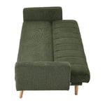 Convertible Sofa Bed, 3-level Adjustable Backrest Upholstered Fabric Sleeper Sofa With Wooden Legs, Green