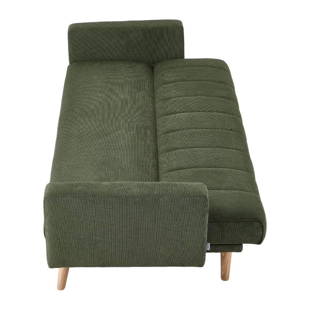 Convertible Sofa Bed, 3-level Adjustable Backrest Upholstered Fabric Sleeper Sofa With Wooden Legs, Green