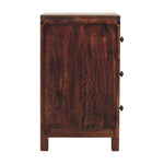California Walnut Naya Bedside, 3 Drawers, Brown | Brown