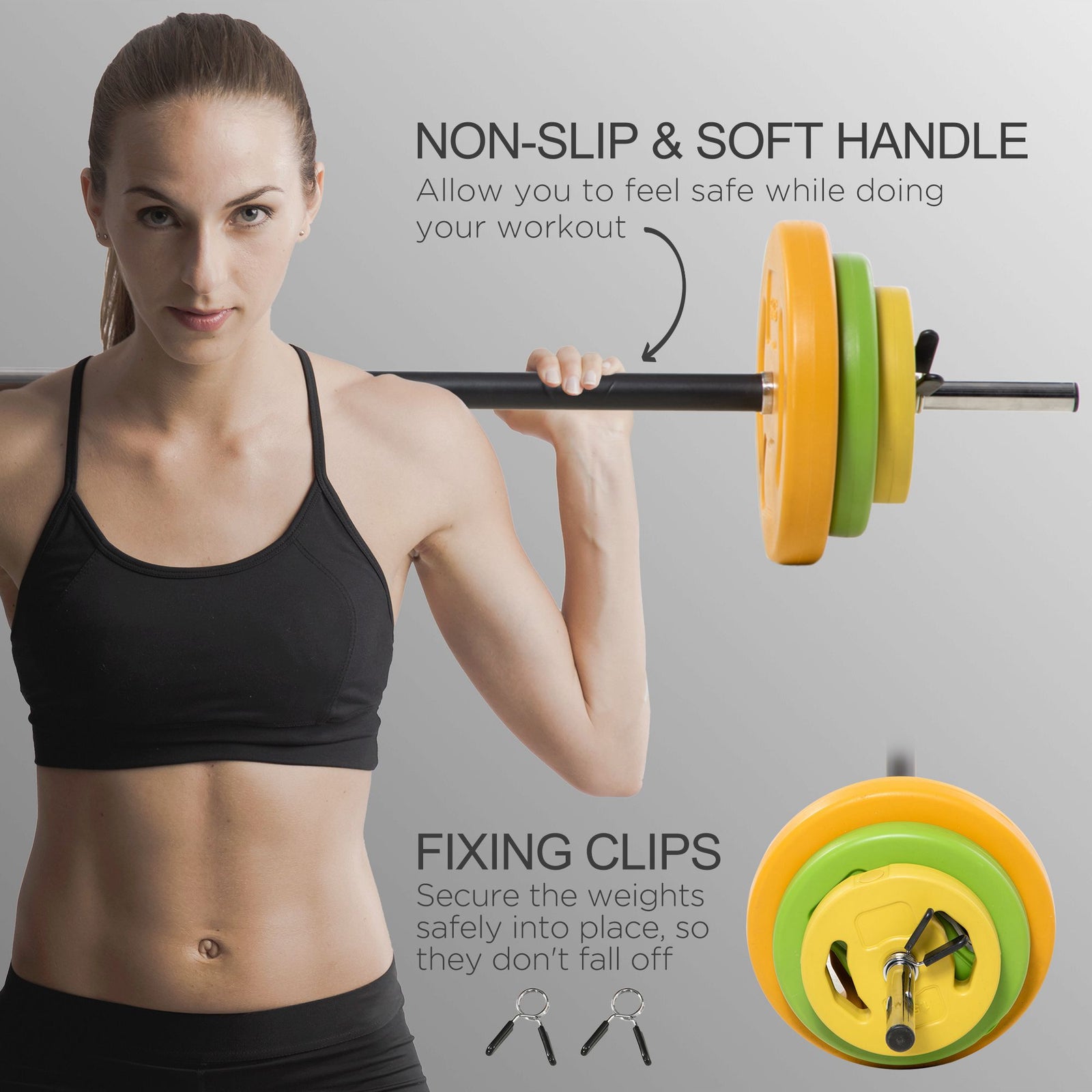 20kg Adjustable Weights Barbell Set For Strength Training | Orange