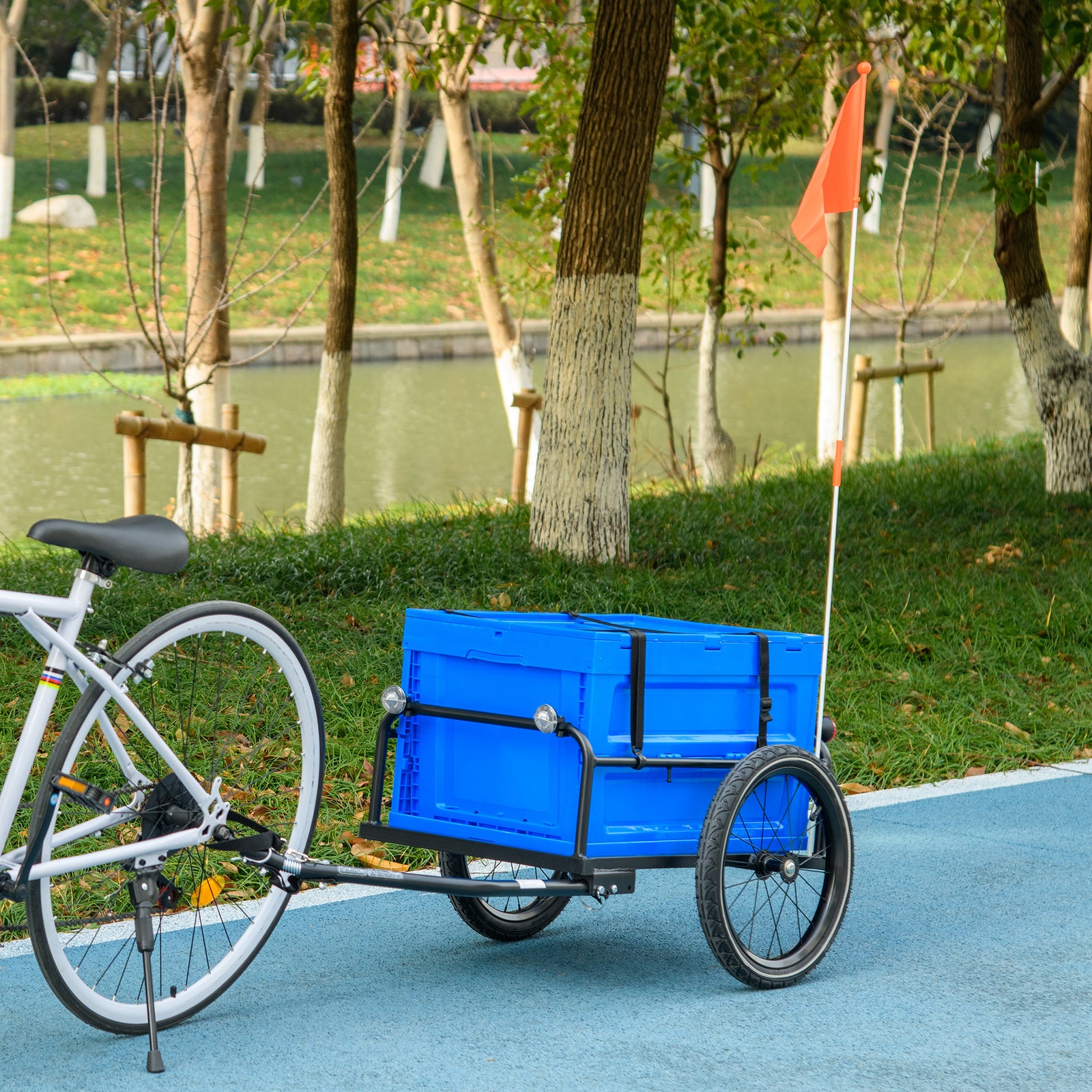 Bike Cargo Trailer With Foldable Storage Box | Blue