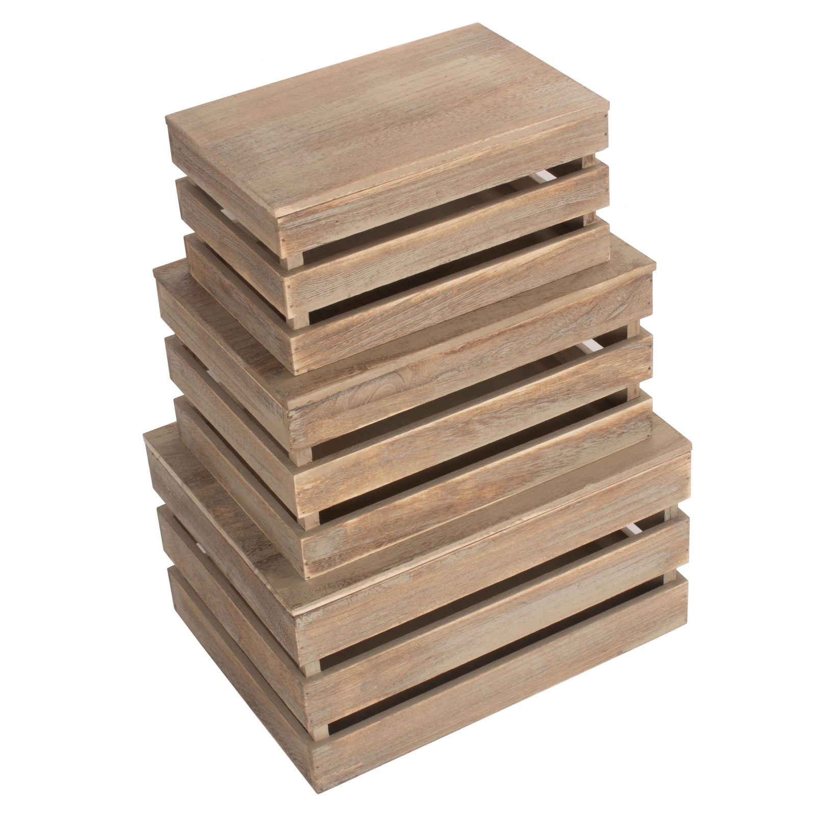 Oak Effect Wooden Packing Crate | Small | Brown
