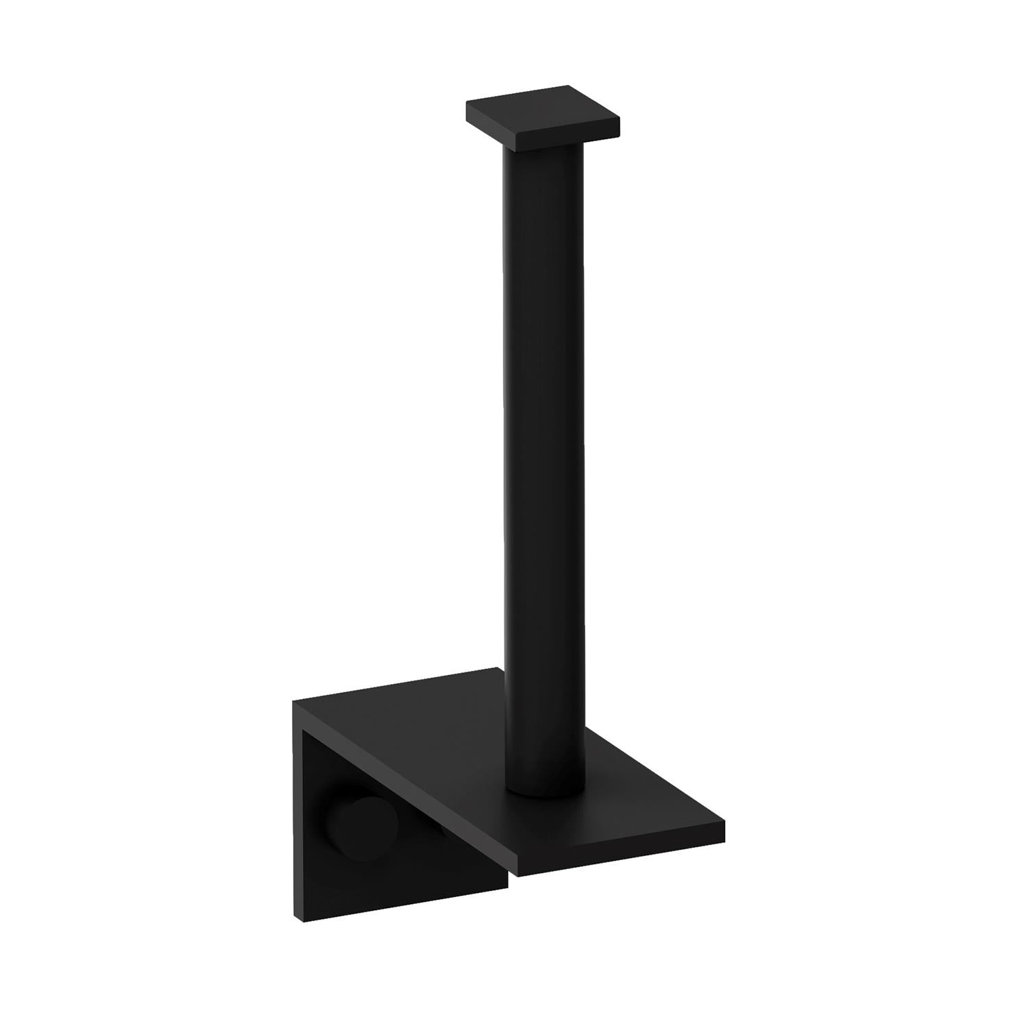 Toilet Roll Holder, Black Matt, Wall-mounted, 9 Cm. Collection Metric