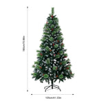 Breeins 180cm Snow-dusted Artificial Christmas Tree With Pinecones & Red Berries