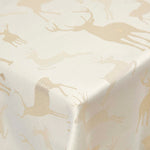 Sparkling Stag Pattern Christmas Table Cloth | 132 x 178cm | Gold