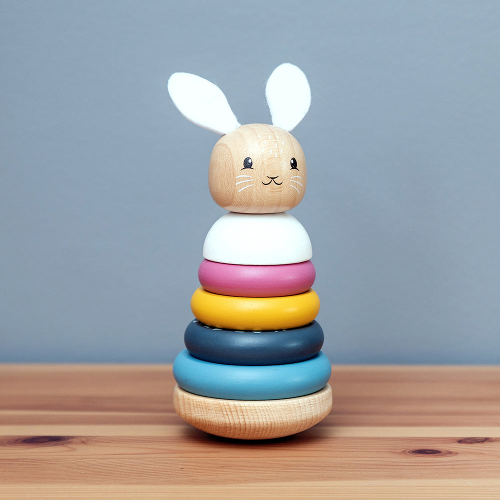 Wooden Rabbit Stacking Rings Toy