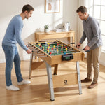 SPORTNOW 4ft Table Football, Foosball Table Game For Adults, Natural Wood