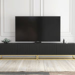 Ripple Duo Tv Unit 200cm - Fluted Design | Black