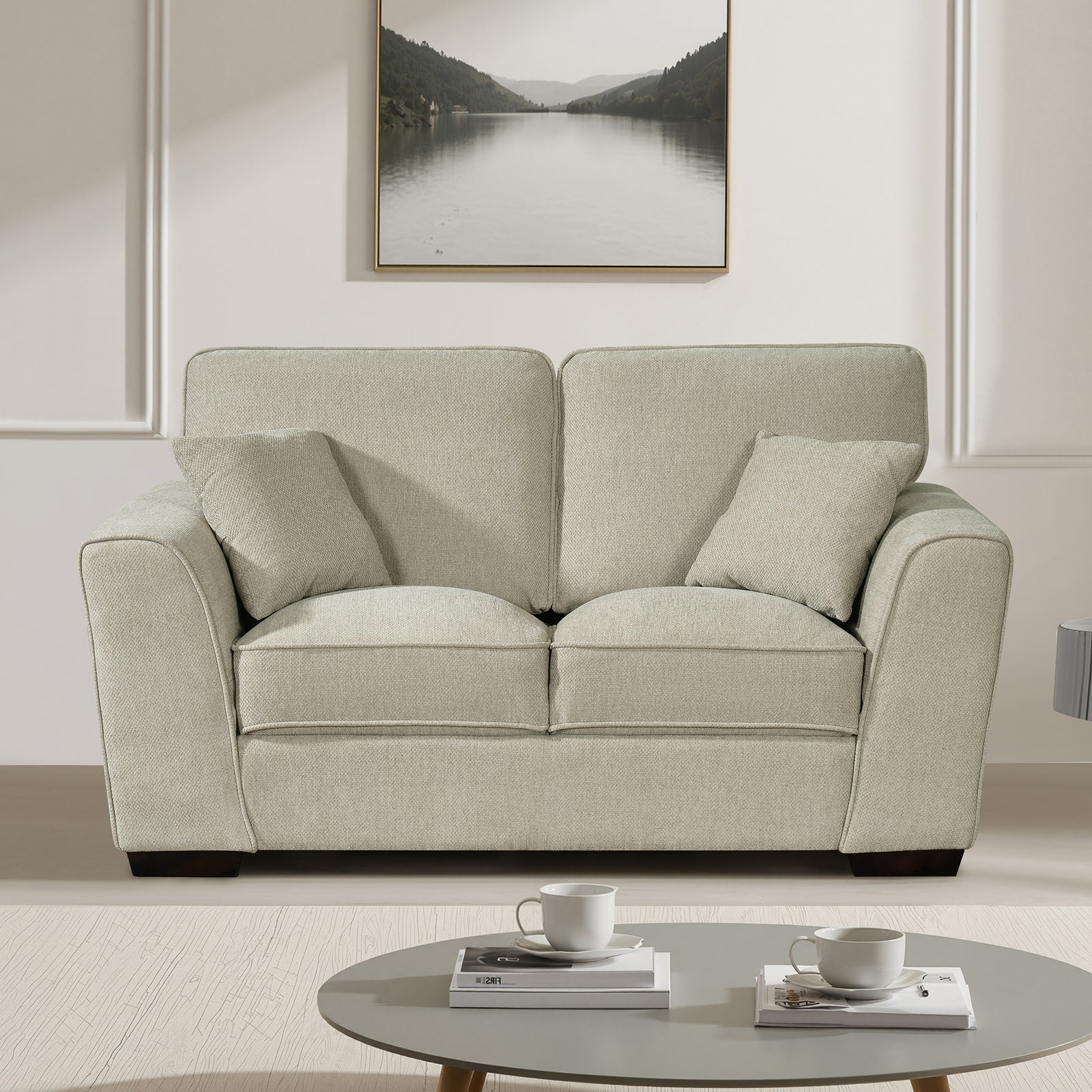 Colman Soft Fabric 2 Seat Sofa | Beige