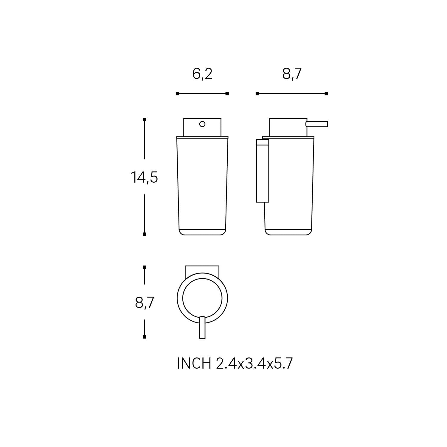 Soap Dispenser, 200ml, Self-adhesive, Matt Black, Next Collection