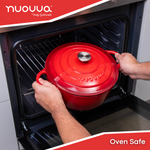 Cast Iron Dutch Oven Casserole Pot With Lid - 30cm (6.9l) | Red