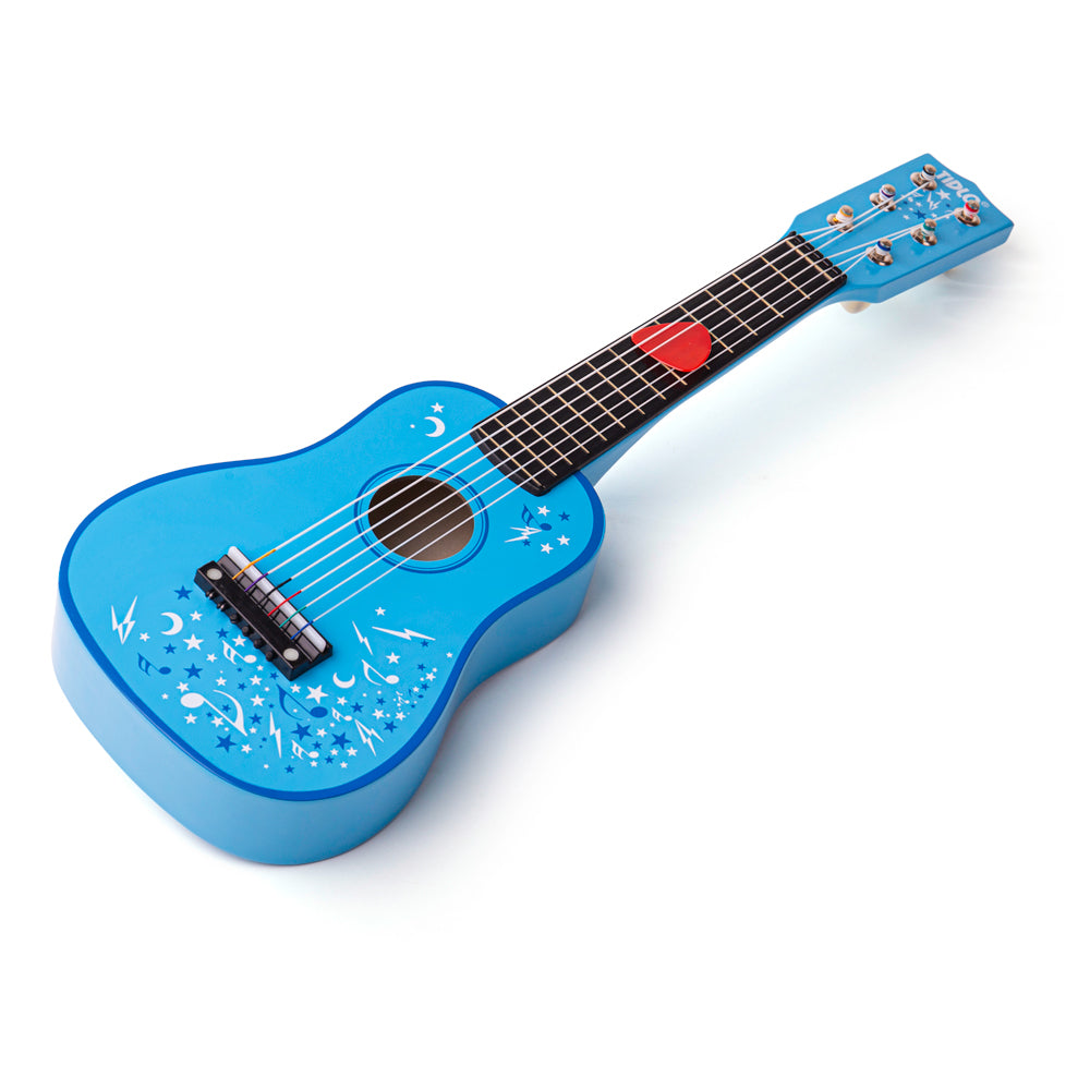 Tidlo Childrens Wooden Acoustic Guitar - Blue/ Stars
