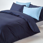 Egyptian Cotton Duvet Cover With Pillowcase, 200 Tc | Single | Navy Blue