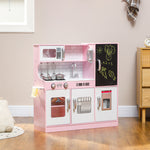 Play Kitchen, Pretend Toy Kitchen W/ Phone, Chalkboard, Sink