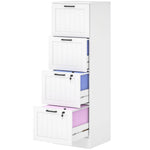 HOMCOM 4 Drawer File Cabinet With Lock And Adjustable Hanging Bars