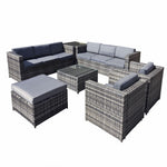 Malta Rattan 9 Seat U-shape Set | 9 Seat | Walnut Grey