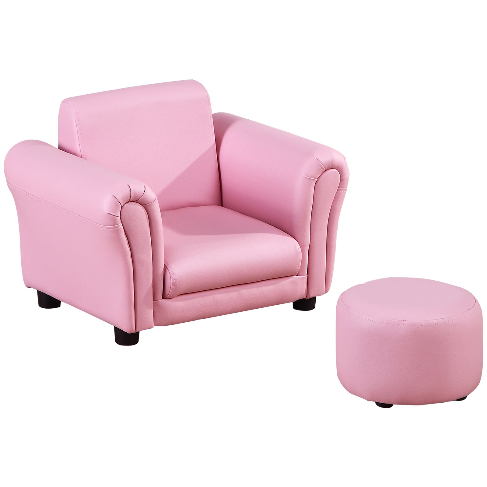 Kids Sofa Chair Set Armchair Seating Seat Bedroom Playroom Stool | Pink