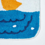 Non Slip 100% Cotton Duck Pond Bath Mat | 50 x 125cm | Blue & White