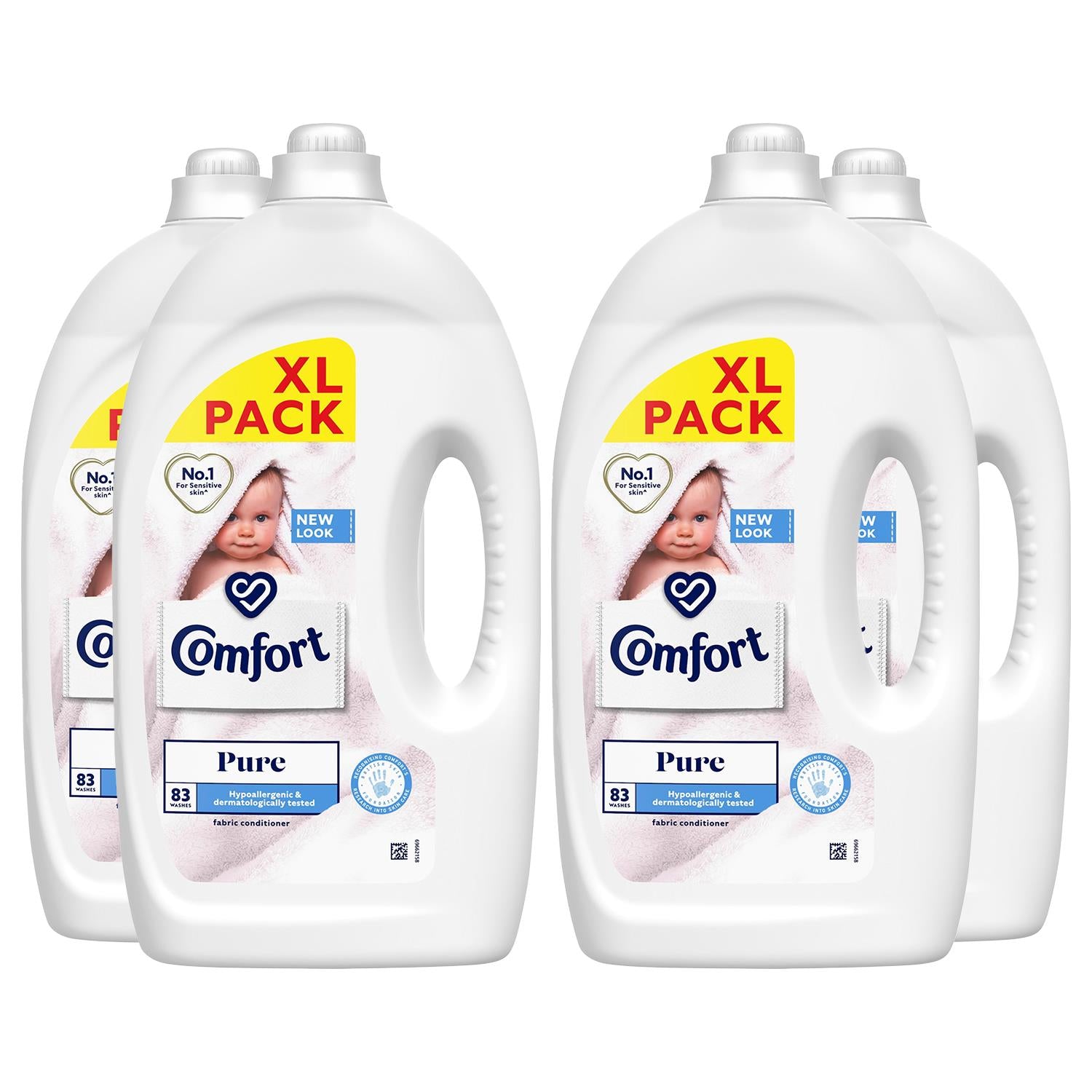 Fabric Conditioner Pure, Dermatologically Tested, 2490ml, 83 Washes | Set-of-4