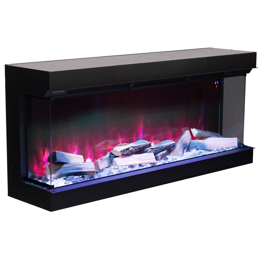 50/60inch 3-sided Recessed Smart Electric Fireplace With Wifi App Control, 12 Flame Colours, Adjustable Flame Sound, 900w/1800w Heater，weekly Timer Function | Small