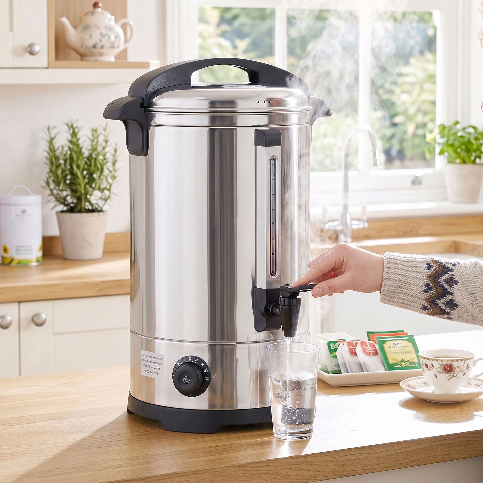 Catering Urn, Stainless Steel Tea Urn With Keep Warm | 13L | Silver