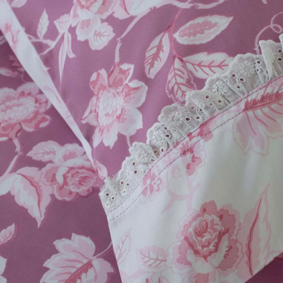 Monique In Cotton Printed Duvet Cover Set | Single | Pink